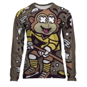 Жіночий 3D лонгслів з мавпою хокеїстом