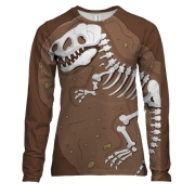 Женский 3D лонгслив со скелетом динозавра