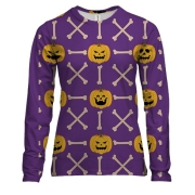 Жіночий 3D лонгслів з гарбузами і кістками