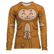 Жіночий 3D лонгслів з медитує мавпою