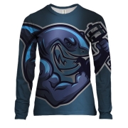 Жіночий 3D лонгслів з накаченной акулою