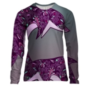 Жіночий 3D лонгслів з візерунковими дельфінами