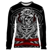 Жіночий 3D лонгслів зі скелетом механіком