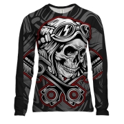 Жіночий 3D лонгслів з черепом механіком