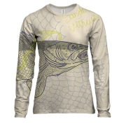 Женский 3D лонгслив с рыбой в сетях