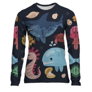 Женский 3D лонгслив с морскими существами