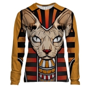Женский 3D лонгслив с котом сфинксом