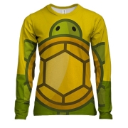 Женский 3D лонгслив с зеленой черепахой