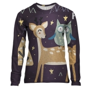 Жіночий 3D лонгслів з оленем і совою