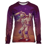 Жіночий 3D лонгслів з космонавтом і магнітофоном