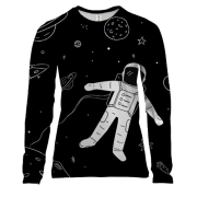 Жіночий 3D лонгслів з космонавтом в невагомості