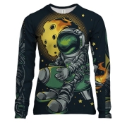 Женский 3D лонгслив с астронавтом на ракете