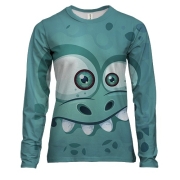 Жіночий 3D лонгслів з синім наляканим істотою