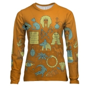 Женский 3D лонгслив с египетской атрибутикой