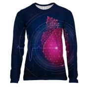 Жіночий 3D лонгслів з полігональним серцем