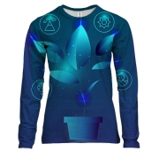 Женский 3D лонгслив с градиентным цветком