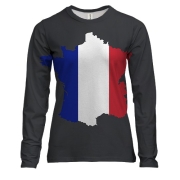 Женский 3D лонгслив с контурным флагом Франции