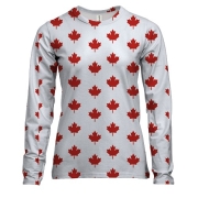 Женский 3D лонгслив с листиками флага Канады