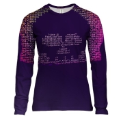 Жіночий 3D лонгслів з програмним кодом і черепом