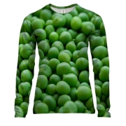 Жіночий 3D лонгслів з зеленим горошком