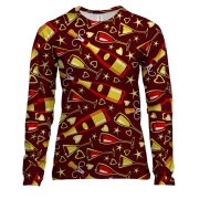 Женский 3D лонгслив с орнаментом шампанского