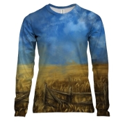 Женский 3D лонгслив с пейзажем Украины