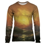 Жіночий 3D лонгслів с картиной Айвазовского "Девятый вал"