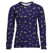 Жіночий 3D лонгслів з нічним місяцем