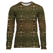 Жіночий 3D лонгслів з єгипетським Анхом