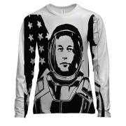 Жіночий 3D лонгслів з Ілоном Маском в скафандрі