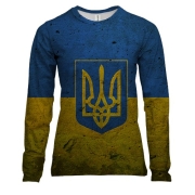 Женский 3D лонгслив с флагом и гербом Украины