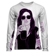 Жіночий 3D лонгслів з панк дівчиною