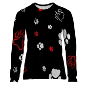 Женский 3D лонгслив со следами животных