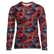 Женский 3D лонгслив с раскаленным углем