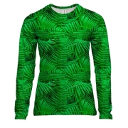 Женский 3D лонгслив с  листьями папоротника