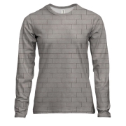 Женский 3D лонгслив с белой кирпичной стеной