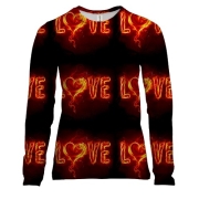 Женский 3D лонгслив с надписью "love"