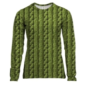 Женский 3D лонгслив с зеленой нитью