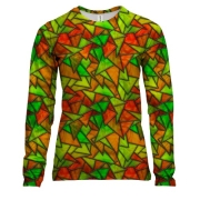 Жіночий 3D лонгслів з трикутним жовтим вітражем