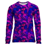 Жіночий 3D лонгслів з трикутним фіолетовим вітражем