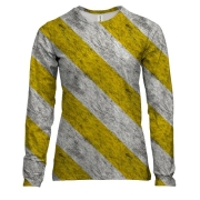 Жіночий 3D лонгслів з жовто-білими смугами