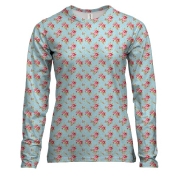 Женский 3D лонгслив с цветочными обоями