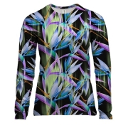 Женский 3D лонгслив со светящимися цветами