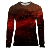 Жіночий 3D лонгслів з червоним космосом