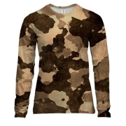 Жіночий 3D лонгслів з піщаним камуфляжем