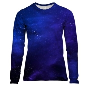 Женский 3D лонгслив с синим космосом
