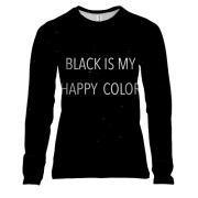 Женский 3D лонгслив Black is my happy color