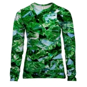 Жіночий 3D лонгслів з смарагдами