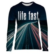 Женский 3D лонгслив Life fast - die young