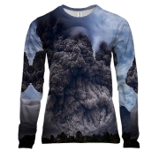 Жіночий 3D лонгслів з виверженням вулкана